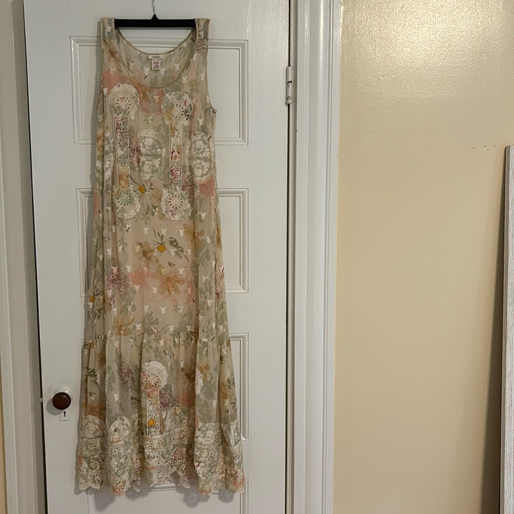 SUNDANCE Floral Eyelet Maxi Dress